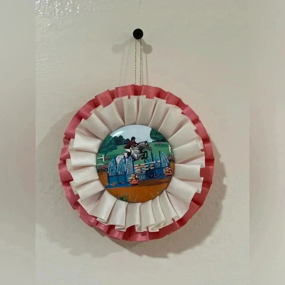 Equestrian jumping horse show ribbon ornament - Picture 3 of 4